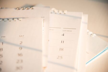 Blurred old calendar in remember concept.の写真素材