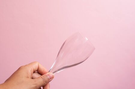 Cup on pink pastel background in drinking concept.の写真素材