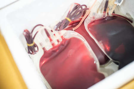 The blood cold chain is a system for storing and transporting blood and blood products, within the correct temperature range and conditions, from the point of collection from blood donors to the point of transfusion to the patient.の写真素材