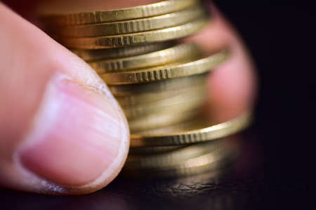 Close up coins with macro lens 2 THB coins.の写真素材
