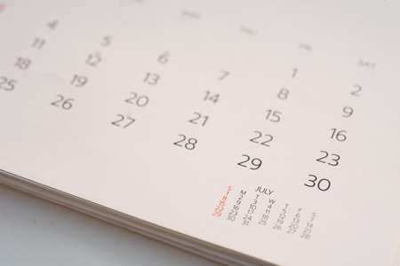 Close up White calendar in planning concept.の写真素材