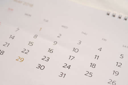 Close up White calendar in planning concept.の写真素材
