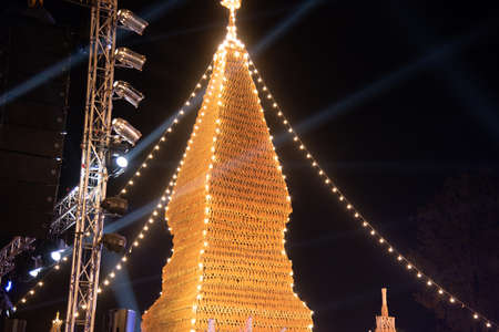 Blur light in light and sound festival in thailand.の写真素材