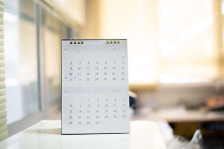 Blurred calendar  on white tone planning concept.の写真素材