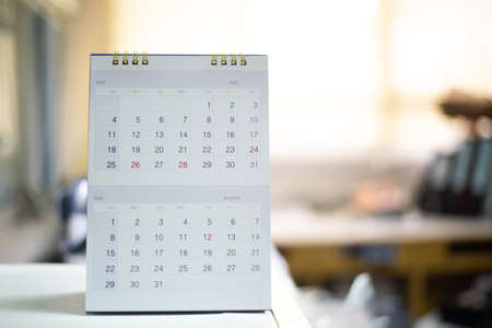 Blurred calendar  on white tone planning concept.の写真素材