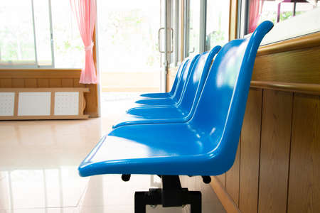 Waiting chair in hospital  non distance before pandimic of coronavirus 2019.の写真素材