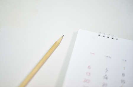 Blur white calendar in planning concept.の写真素材