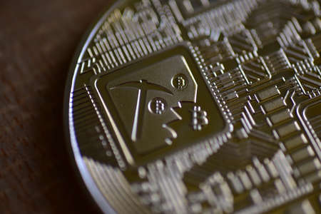 Close up coin in cryptocurrency market business concept.の写真素材