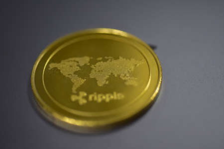 Close up coins of cryptocurrency market.の写真素材