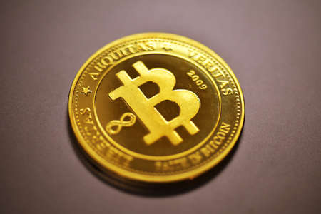 Close up coins of cryptocurrency market.の写真素材