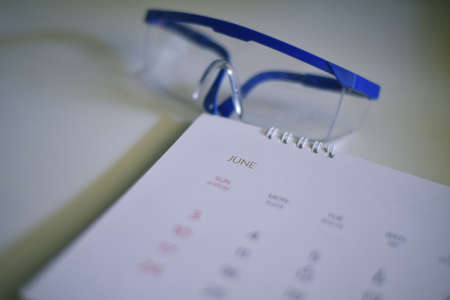 Blurred calendar in  white tone planning concept.の写真素材