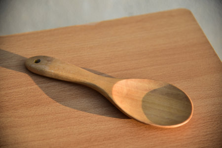 Spoon wood on the table cooking concept.の写真素材