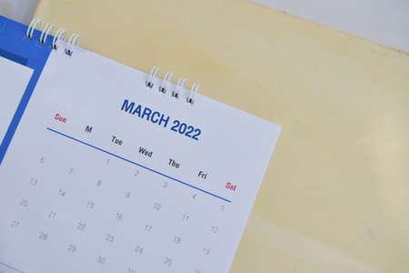 White Calendar 2022 in plannibg concept.の写真素材