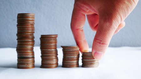 Group of coin in save money concept.