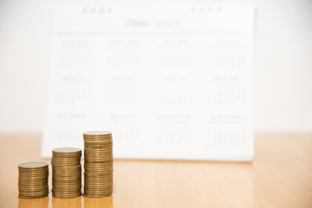 Group of coins in saving money concept.