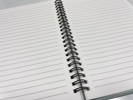 Blank white note book in recoder concept.の写真素材