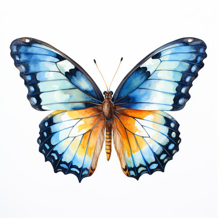 Butterfly water color style.Ai generative.の素材