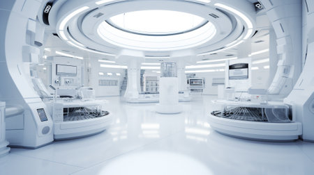 Modern hi-tech laboratory science.AI generative.の素材