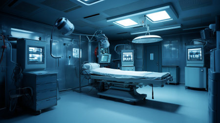 X-ray in hospital dark tone.AI generative.の素材