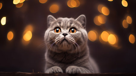 Cute cat big eye.AI generative.の素材