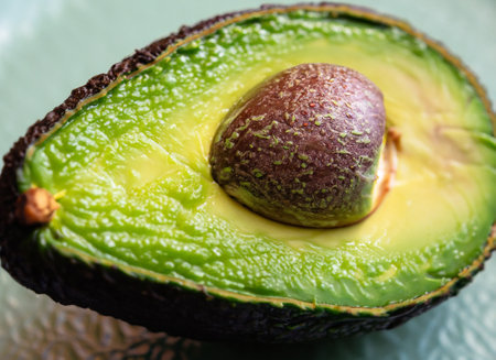 Close up avocado fruit.AI generative.の素材
