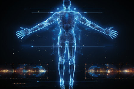 Physical human scanner technology concept.AI generative.の素材