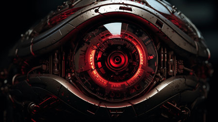 Eye of robot AI generative.の素材