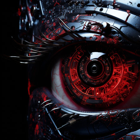 Eye of robot AI generative.の素材
