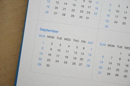 White Calendar 2024 in planning concept.Septemberの写真素材