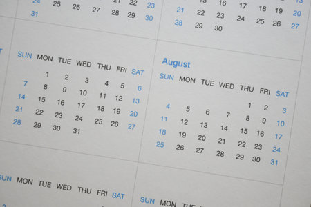 White Calendar 2024 in planning concept.Augustの写真素材