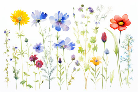 flowers watercolorの素材