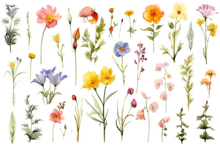 flowers watercolorの素材
