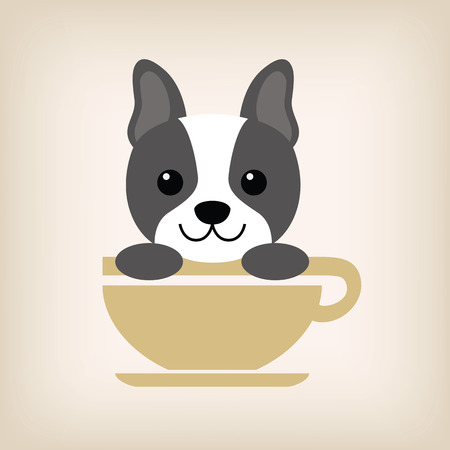 Dog logo coffee shop vecter.のイラスト素材