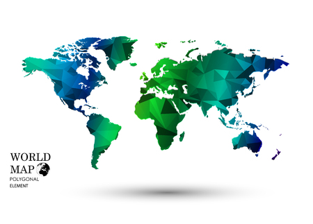 Polygonal World Map vector.のイラスト素材