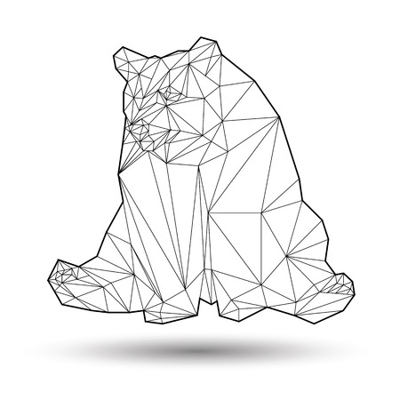 Polygonal illustration of Bear.のイラスト素材
