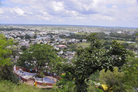 beautiful view of dewas city from the top of the hillの写真素材