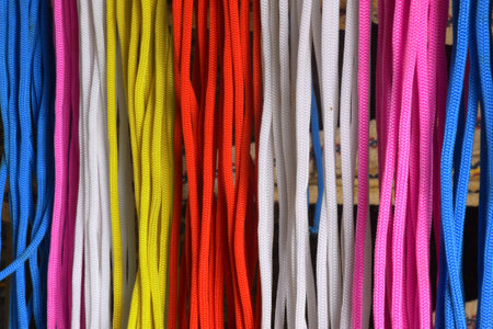 Many multi colored threads of a wool for design background. Texture of colored thread. Concept of Weaving, hobby image.の写真素材