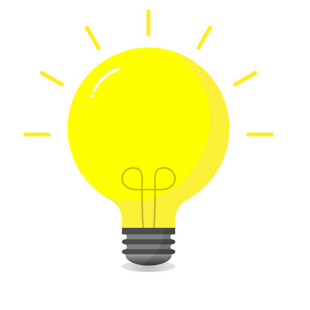 The yellow light bulb bright creative get idea vector isolatedのイラスト素材