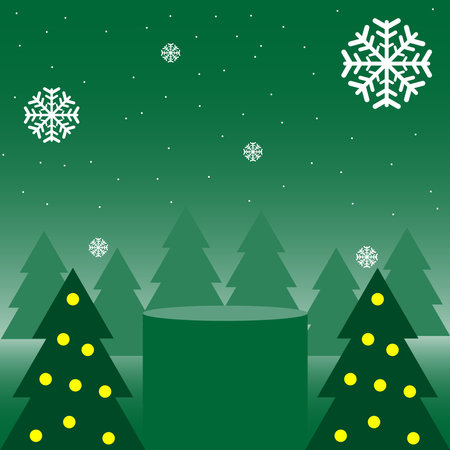 Podium show cartoon snow winter merry christmas conceptのイラスト素材