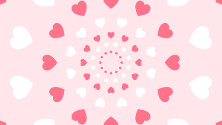 Free vector pink and white heart pattern lover pink backgroundのイラスト素材