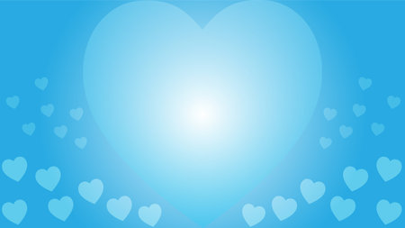 Vector blue balloon heart shiny bokeh love valentine conceptのイラスト素材