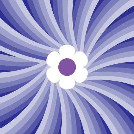 Vector illustration blue flower with abtract Blue color seamless wheel backgroundのイラスト素材
