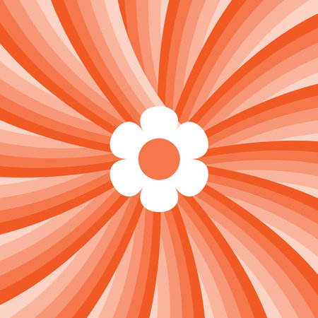 Vector illustration orange flower with abtract orange color seamless wheel backgroundのイラスト素材