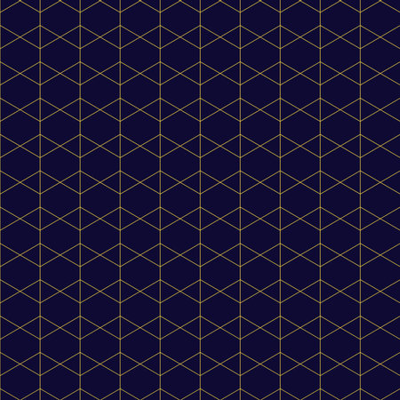 Abstract geometric pattern polygon lines, rhombuses A seamless vector background. black and gold textureのイラスト素材