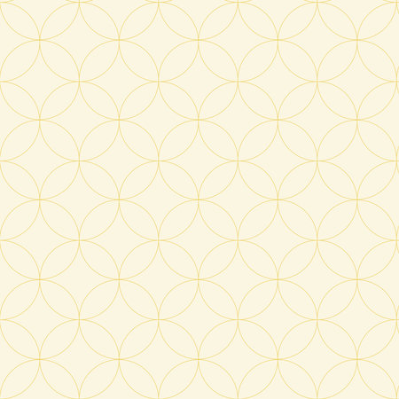Abstract circle geometric pattern striped gold on yellow background fabricのイラスト素材