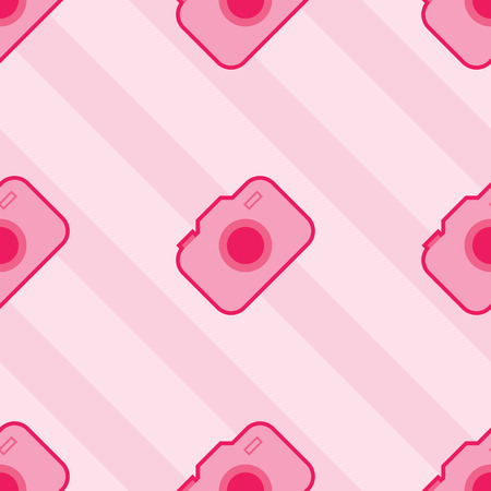 Seamless Pink Toy Camera Patternのイラスト素材