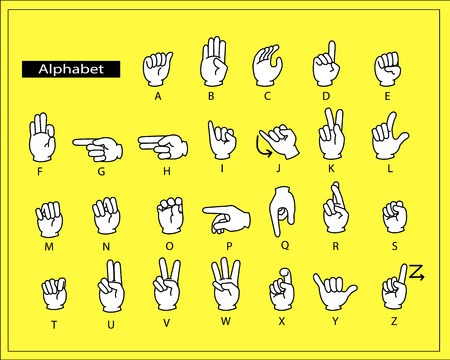 The white hands are doing alphabet sign language.のイラスト素材
