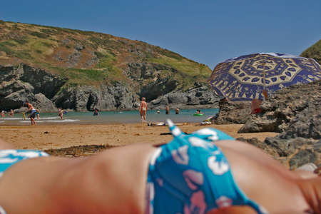 bikini of woman on the beachの写真素材