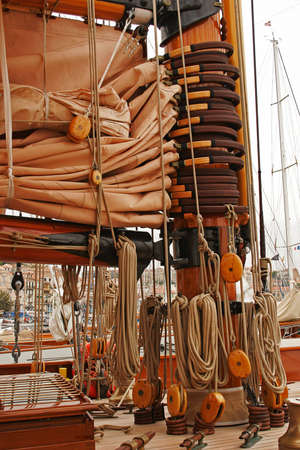 Large plan on part of an old sailing boat