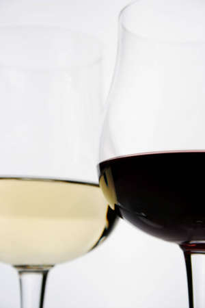 White and red wine glass の写真素材